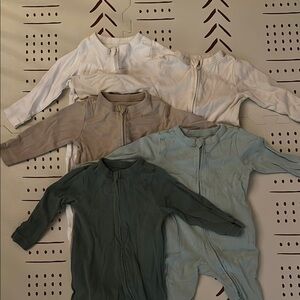 Set of 5 Baby Zip-Up Footie Onesies